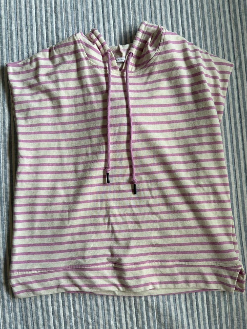 Striped Sleeveless Hoodie muscle top